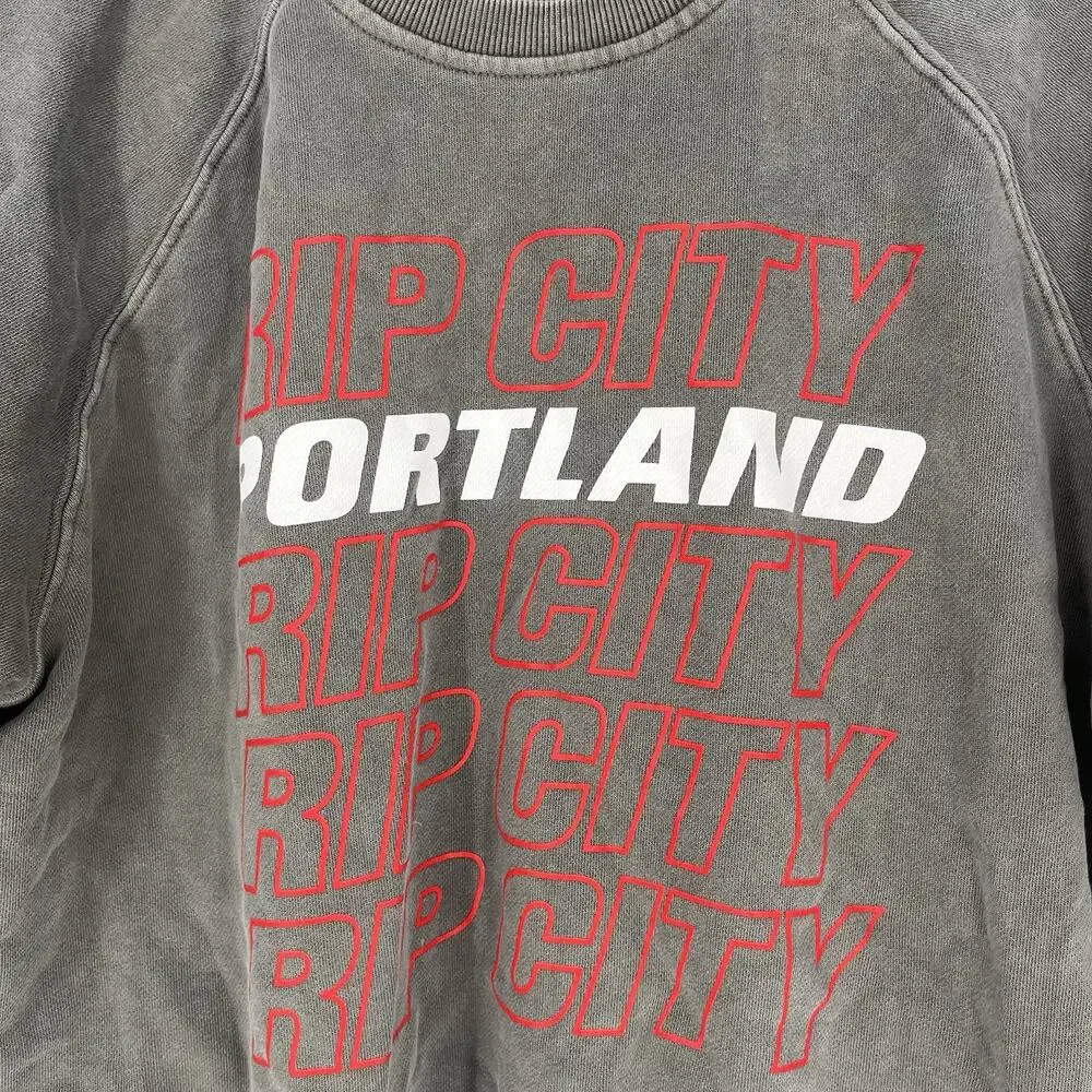 Sportique Rip City Portland Gray Crewneck Sweatshirt Oversized Women's Large